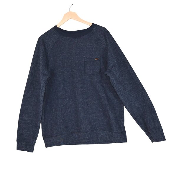 Volcom Blarney Crew Fleece Sweatshirt Blue L Skate Casual Minimalist - Picture 1 of 8